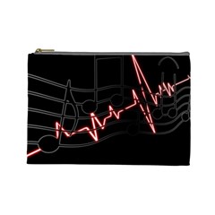 Music Wallpaper Heartbeat Melody Cosmetic Bag (large) by HermanTelo