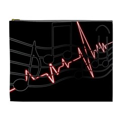 Music Wallpaper Heartbeat Melody Cosmetic Bag (xl)