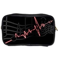 Music Wallpaper Heartbeat Melody Toiletries Bag (one Side) by HermanTelo