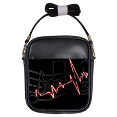 Music Wallpaper Heartbeat Melody Girls Sling Bag