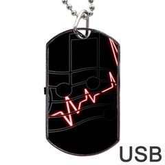 Music Wallpaper Heartbeat Melody Dog Tag Usb Flash (two Sides) by HermanTelo