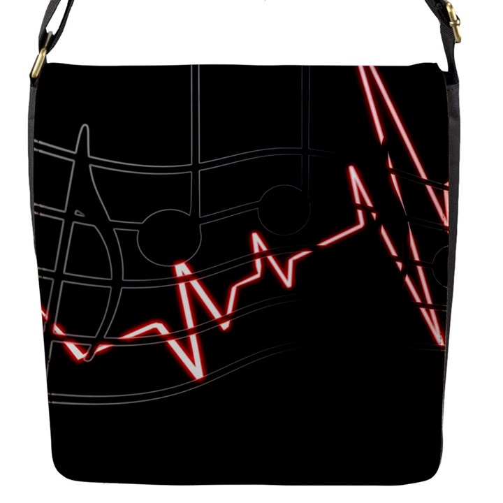 Music Wallpaper Heartbeat Melody Flap Closure Messenger Bag (S)