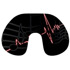 Music Wallpaper Heartbeat Melody Travel Neck Pillow by HermanTelo