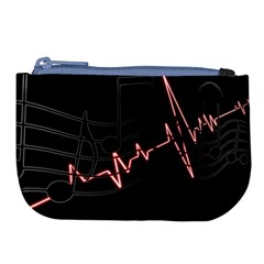 Music Wallpaper Heartbeat Melody Large Coin Purse by HermanTelo