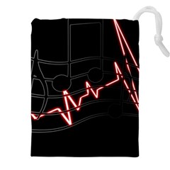 Music Wallpaper Heartbeat Melody Drawstring Pouch (4xl) by HermanTelo