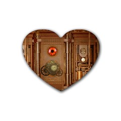 Steampunk Design Rubber Coaster (heart)  by FantasyWorld7