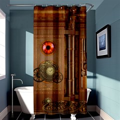 Steampunk Design Shower Curtain 36  X 72  (stall)  by FantasyWorld7