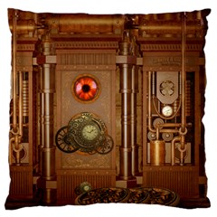 Steampunk Design Large Flano Cushion Case (two Sides) by FantasyWorld7