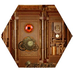 Steampunk Design Wooden Puzzle Hexagon