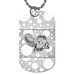 Elegant Mandala Elephant In Black And Wihte Dog Tag (one Side) by FantasyWorld7