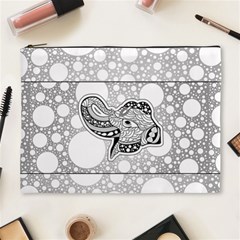 Elegant Mandala Elephant In Black And Wihte Cosmetic Bag (xl) by FantasyWorld7