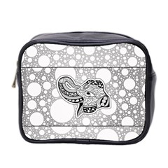 Elegant Mandala Elephant In Black And Wihte Mini Toiletries Bag (two Sides)