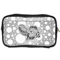 Elegant Mandala Elephant In Black And Wihte Toiletries Bag (two Sides) by FantasyWorld7