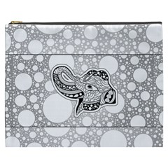 Elegant Mandala Elephant In Black And Wihte Cosmetic Bag (xxxl) by FantasyWorld7