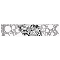 Elegant Mandala Elephant In Black And Wihte Small Flano Scarf by FantasyWorld7