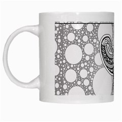 Elegant Mandala Elephant In Black And Wihte White Mugs by FantasyWorld7