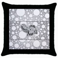 Elegant Mandala Elephant In Black And Wihte Throw Pillow Case (black) by FantasyWorld7