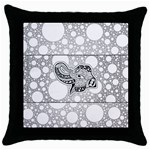 Elegant Mandala Elephant In Black And Wihte Throw Pillow Case (Black) Front