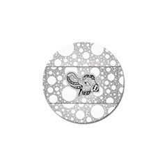 Elegant Mandala Elephant In Black And Wihte Golf Ball Marker by FantasyWorld7