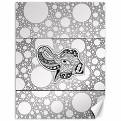 Elegant Mandala Elephant In Black And Wihte Canvas 18  X 24  by FantasyWorld7