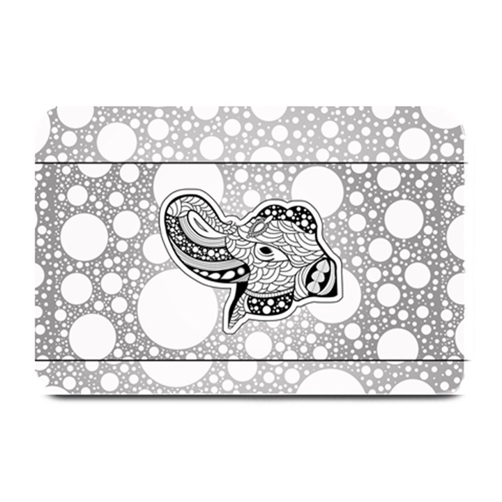 Elegant Mandala Elephant In Black And Wihte Plate Mats