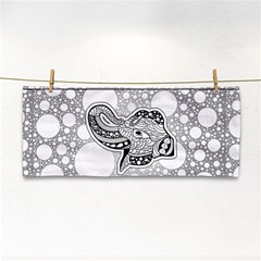 Elegant Mandala Elephant In Black And Wihte Hand Towel by FantasyWorld7