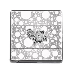 Elegant Mandala Elephant In Black And Wihte Memory Card Reader (square 5 Slot) by FantasyWorld7