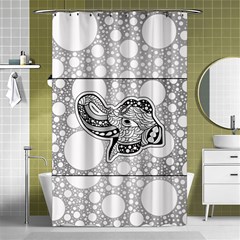 Elegant Mandala Elephant In Black And Wihte Shower Curtain 48  X 72  (small)  by FantasyWorld7