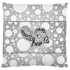 Elegant Mandala Elephant In Black And Wihte Large Cushion Case (two Sides) by FantasyWorld7