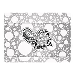 Elegant Mandala Elephant In Black And Wihte Double Sided Flano Blanket (mini)  by FantasyWorld7