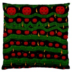 Pumkin Time Maybe Halloween Large Flano Cushion Case (one Side) by pepitasart