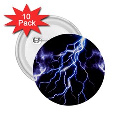 Blue Thunder Colorful Lightning Graphic 2 25  Buttons (10 Pack)  by picsaspassion