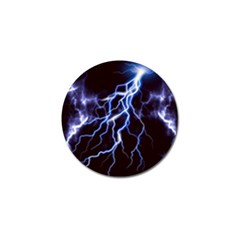 Blue Thunder Colorful Lightning Graphic Golf Ball Marker by picsaspassion