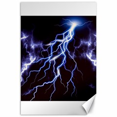 Blue Thunder Colorful Lightning Graphic Canvas 24  X 36  by picsaspassion