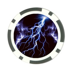 Blue Thunder Colorful Lightning Graphic Poker Chip Card Guard (10 Pack) by picsaspassion