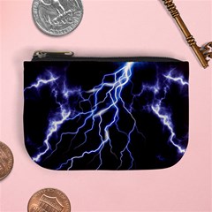 Blue Thunder Colorful Lightning Graphic Mini Coin Purse by picsaspassion