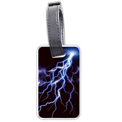 Blue Thunder Colorful Lightning Graphic Luggage Tag (one Side) by picsaspassion