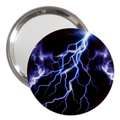 Blue Thunder Colorful Lightning Graphic 3  Handbag Mirrors by picsaspassion