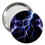 Blue Thunder Colorful Lightning graphic 3  Handbag Mirrors Front