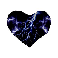 Blue Thunder Colorful Lightning Graphic Standard 16  Premium Heart Shape Cushions by picsaspassion