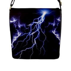 Blue Thunder Colorful Lightning Graphic Flap Closure Messenger Bag (l) by picsaspassion