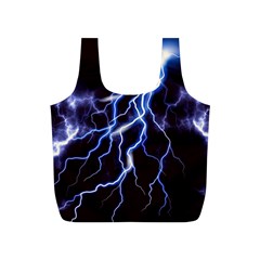 Blue Thunder Colorful Lightning Graphic Full Print Recycle Bag (s) by picsaspassion