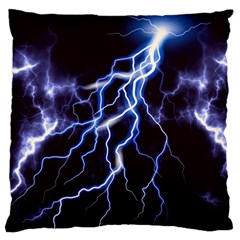 Blue Thunder Colorful Lightning Graphic Standard Flano Cushion Case (one Side) by picsaspassion