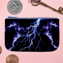 Blue Thunder Colorful Lightning Graphic Large Coin Purse by picsaspassion