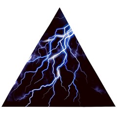 Blue Thunder Colorful Lightning Graphic Wooden Puzzle Triangle