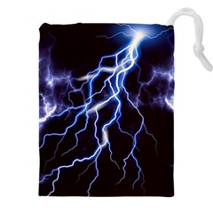 Blue Thunder Colorful Lightning Graphic Drawstring Pouch (5xl)