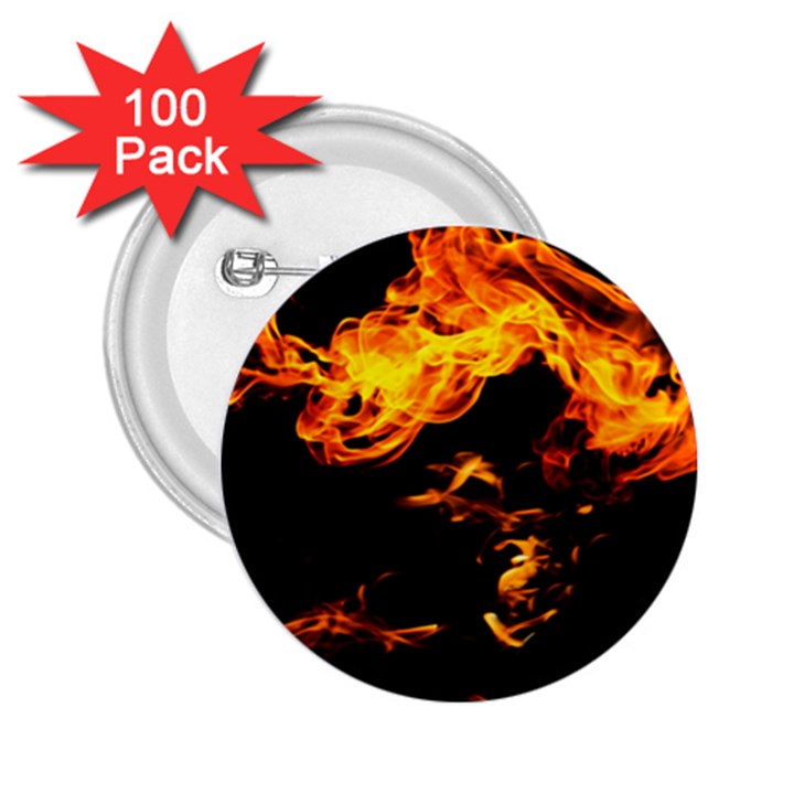 Can Walk on Fire, black background 2.25  Buttons (100 pack) 