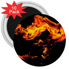 Can Walk On Fire, Black Background 3  Magnets (10 Pack)  by picsaspassion