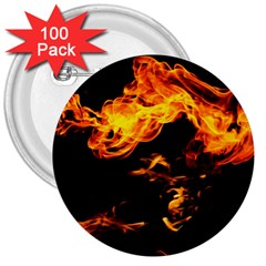 Can Walk On Fire, Black Background 3  Buttons (100 Pack)  by picsaspassion