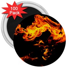 Can Walk On Fire, Black Background 3  Magnets (100 Pack) by picsaspassion